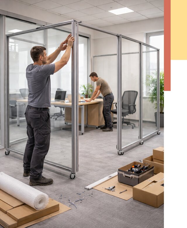 Мобильные офисные перегородки в Шуе от 12850 руб. — установка под ключ | ОТДЕЛОЧНИК-Шуя