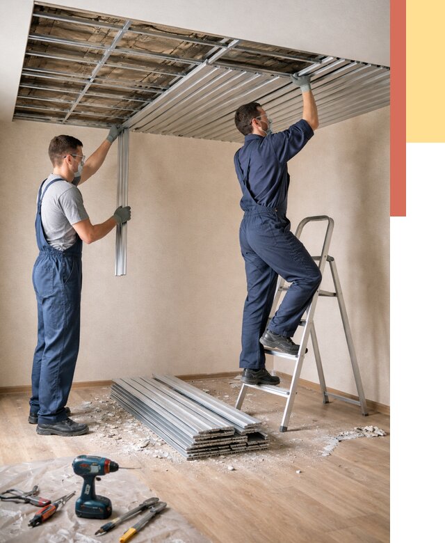 Демонтаж реечного потолка в Шуе от 4626 руб. быстро и недорого | ОТДЕЛОЧНИК-Шуя