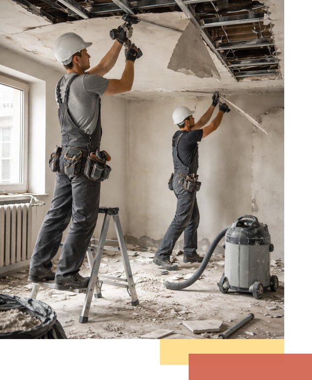 Демонтаж гипсокартонного потолка в Шуе быстро и аккуратно