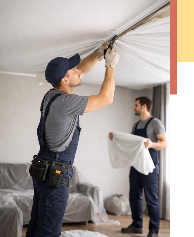 Демонтаж натяжного потолка в Шуе от 4626 руб. — снятие и разбор под ключ | ОТДЕЛОЧНИК-Шуя