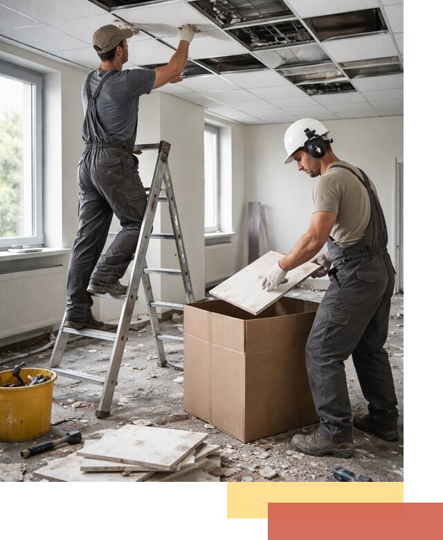 Демонтаж потолочной плитки в Шуе быстро и аккуратно