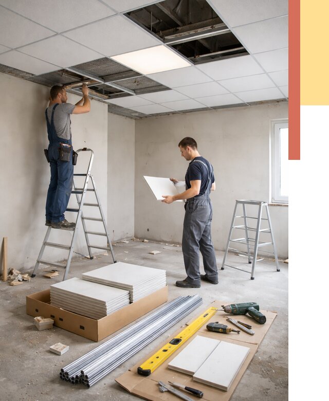 Монтаж потолка армстронг в Шуе от 4626 руб/м2 — быстрая установка под ключ | ОТДЕЛОЧНИК-Шуя