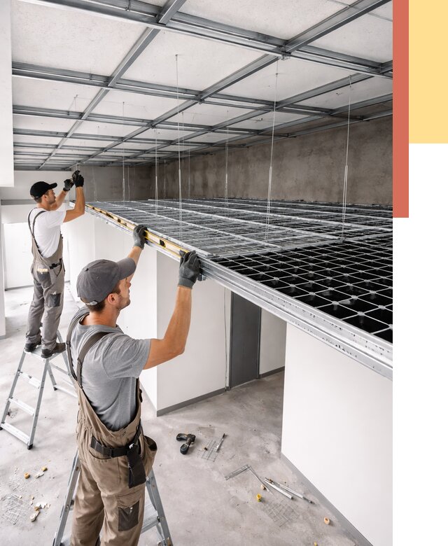 Монтаж потолка грильято в Шуе от 463 руб./м² — быстрая сборка под ключ | ОТДЕЛОЧНИК-Шуя