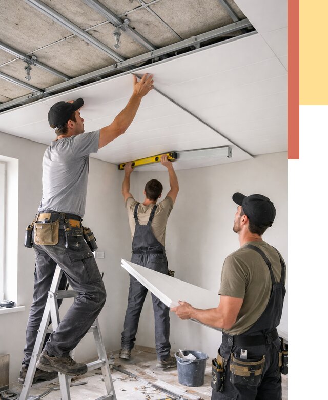 Монтаж потолка из ПВХ панелей в Шуе от 3598 руб./м2 — быстро и недорого | ОТДЕЛОЧНИК-Шуя