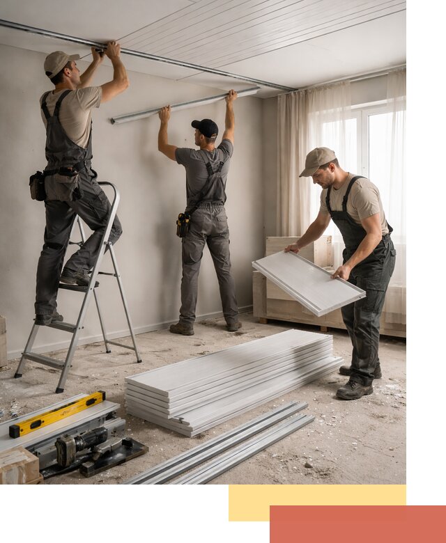 Монтаж потолка из ПВХ панелей в Шуе оперативно и качественно