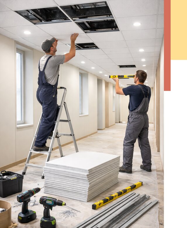 Ремонт потолка Армстронг в Шуе от 4626 руб. — быстро и недорого | ОТДЕЛОЧНИК-Шуя