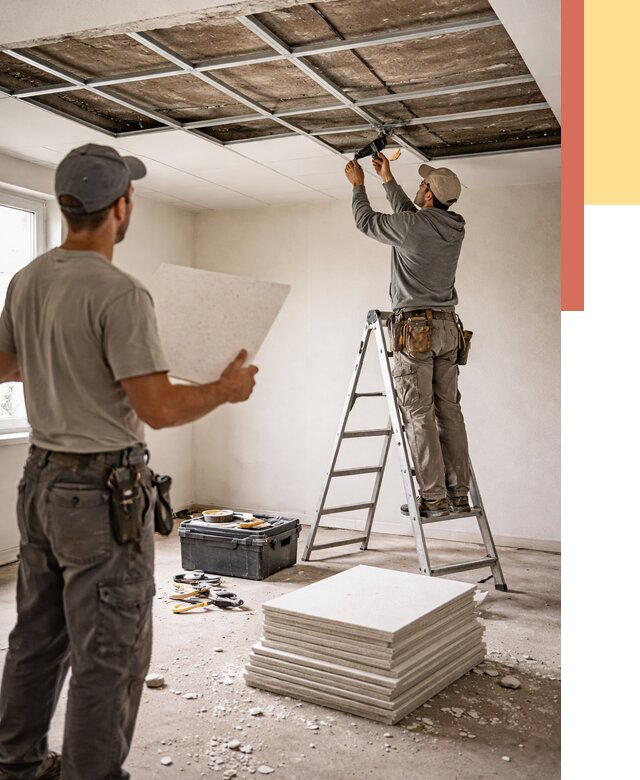 Замена плит подвесного потолка в Шуе от 1799 руб. быстро и недорого | ОТДЕЛОЧНИК-Шуя
