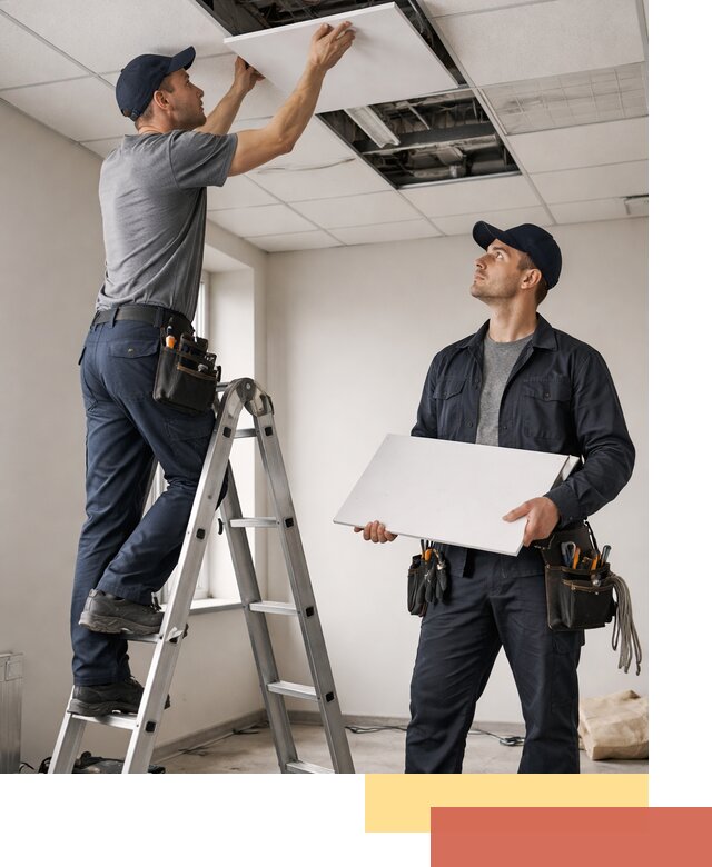 Обслуживание подвесного потолка в Шуе — ремонт и чистка