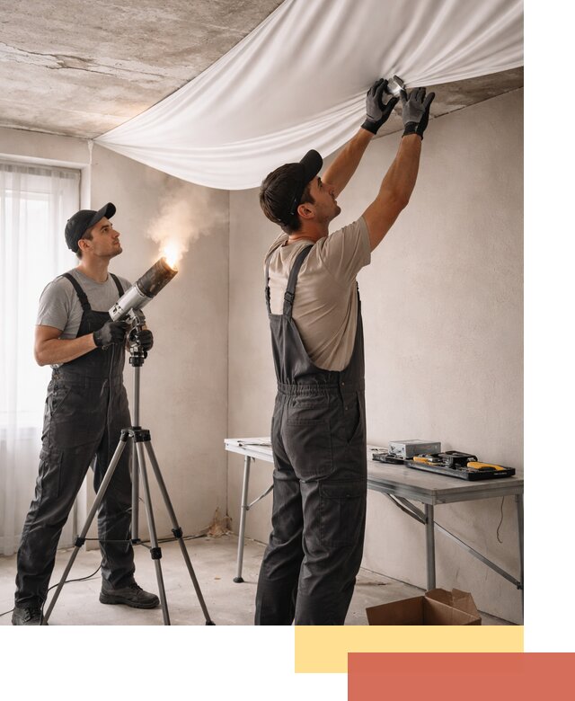 Установка натяжного потолка под ключ в Шуе