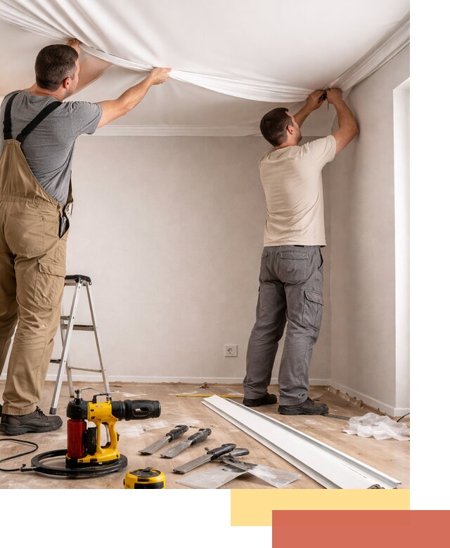 Монтаж ПВХ натяжного потолка в Шуе качественно и быстро