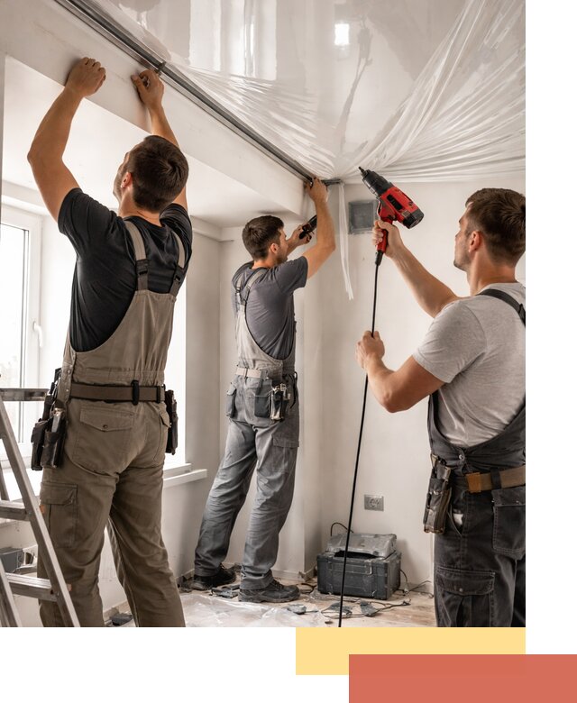 Монтаж глянцевого натяжного потолка в Шуе быстро и качественно