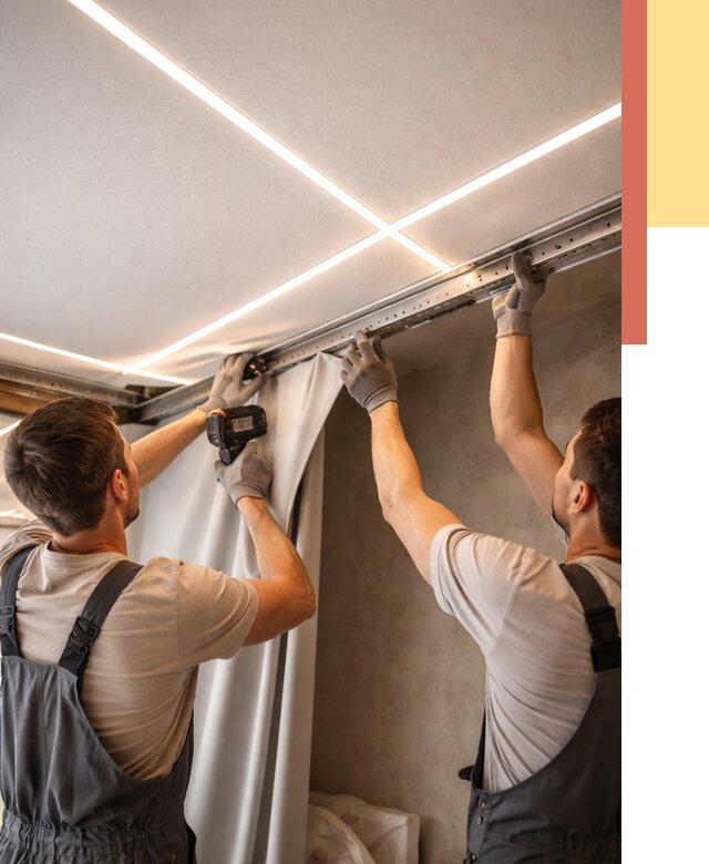 Монтаж натяжного потолка со световыми линиями в Шуе от 1234 руб. | ОТДЕЛОЧНИК-Шуя