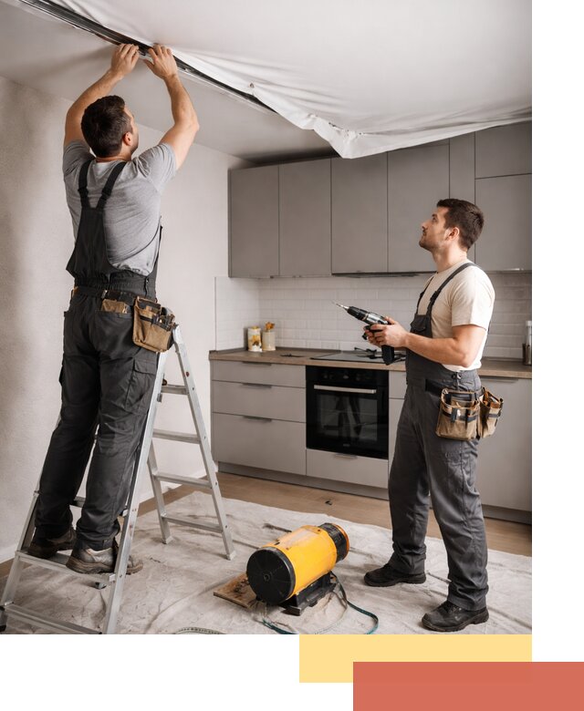 Монтаж натяжного потолка на кухне в Шуе