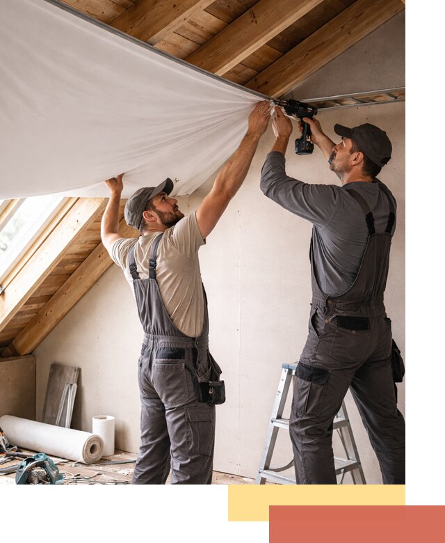 Монтаж натяжного потолка в мансарде в Шуе