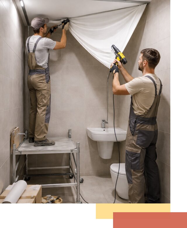 Монтаж натяжного потолка в санузле в Шуе