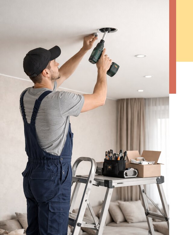 Установка и монтаж точечных светильников в натяжной потолок в Шуе от 1850 руб. | ОТДЕЛОЧНИК-Шуя