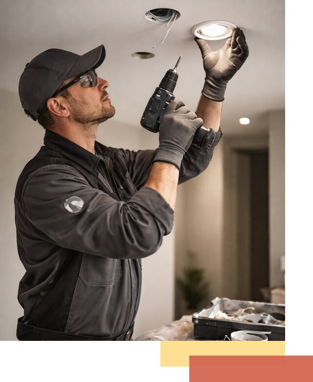 Установка точечных светильников в натяжной потолок в Шуе