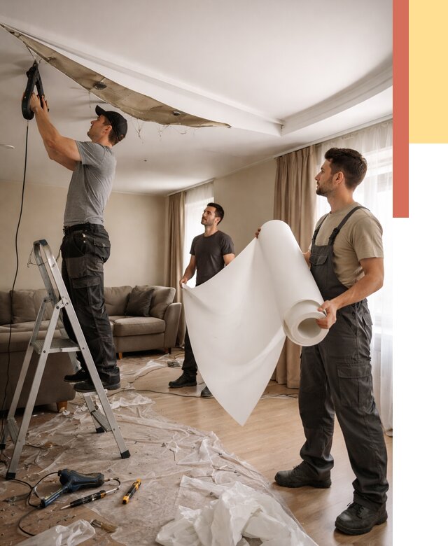 Замена полотна натяжного потолка в Шуе от 9766 руб. быстро и недорого | ОТДЕЛОЧНИК-Шуя