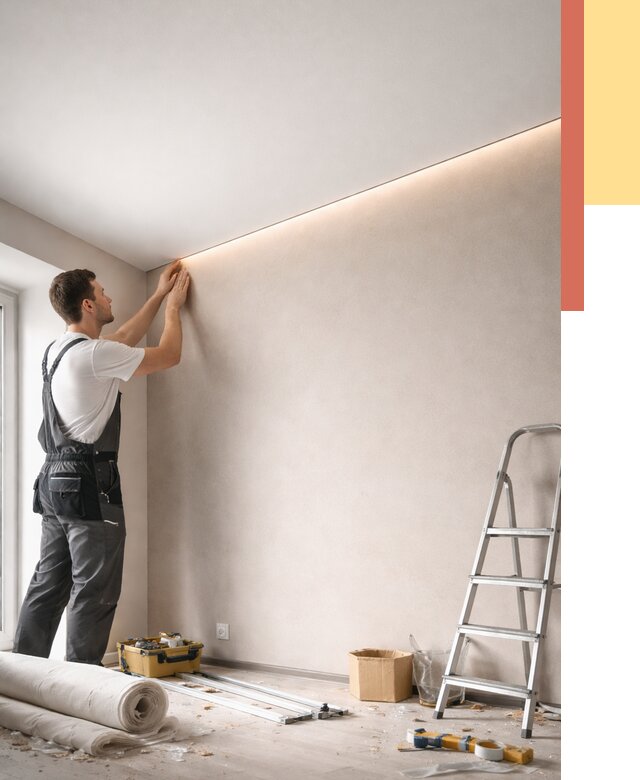 Теневые натяжные потолки в Шуе от 8430 руб. под ключ | ОТДЕЛОЧНИК-Шуя