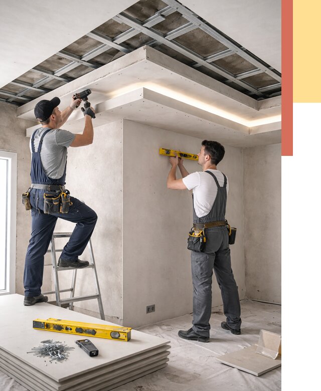 Двухуровневый потолок из гипсокартона в Шуе от 1491 руб. под ключ | ОТДЕЛОЧНИК-Шуя