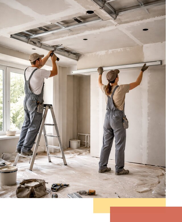 Монтаж многоуровневого потолка из гипсокартона в Шуе