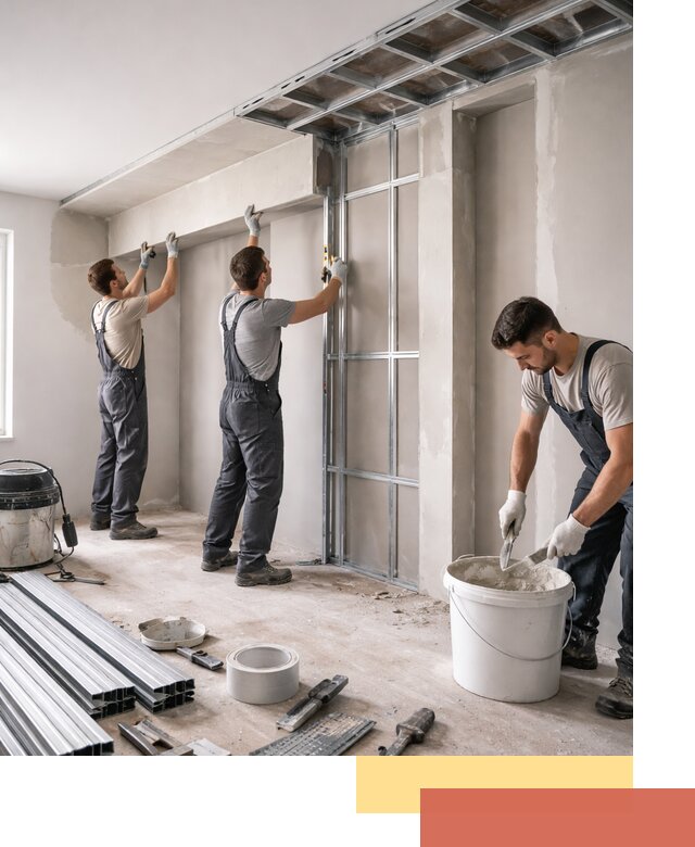 Монтаж потолка из гипсокартона с нишей в Шуе