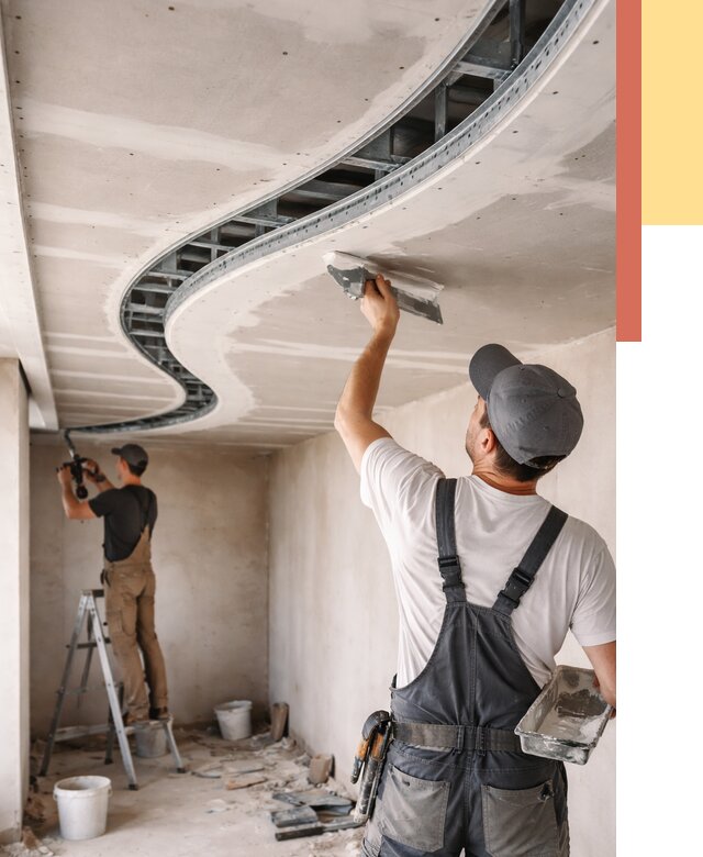 Криволинейный потолок из гипсокартона в Шуе от 2159 руб./м2 | ОТДЕЛОЧНИК-Шуя