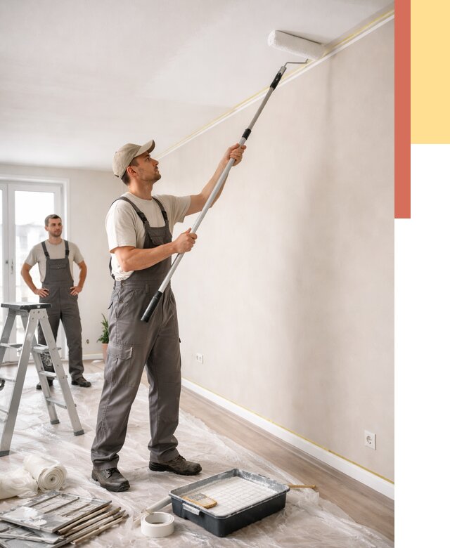 Покраска потолка из гипсокартона в Шуе от 4626 руб./м2 — услуги под ключ | ОТДЕЛОЧНИК-Шуя