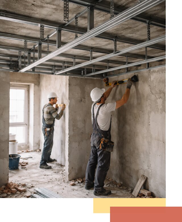 Монтаж каркаса потолка из профильного профиля в Шуе