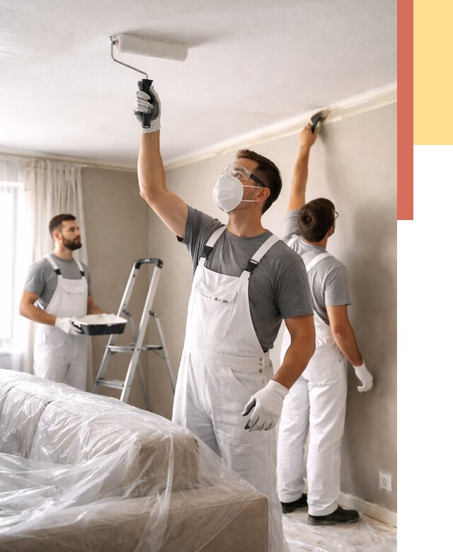 Покраска потолка водоэмельсионной краской в Шуе от 2262 руб/м² — услуги под ключ | ОТДЕЛОЧНИК-Шуя