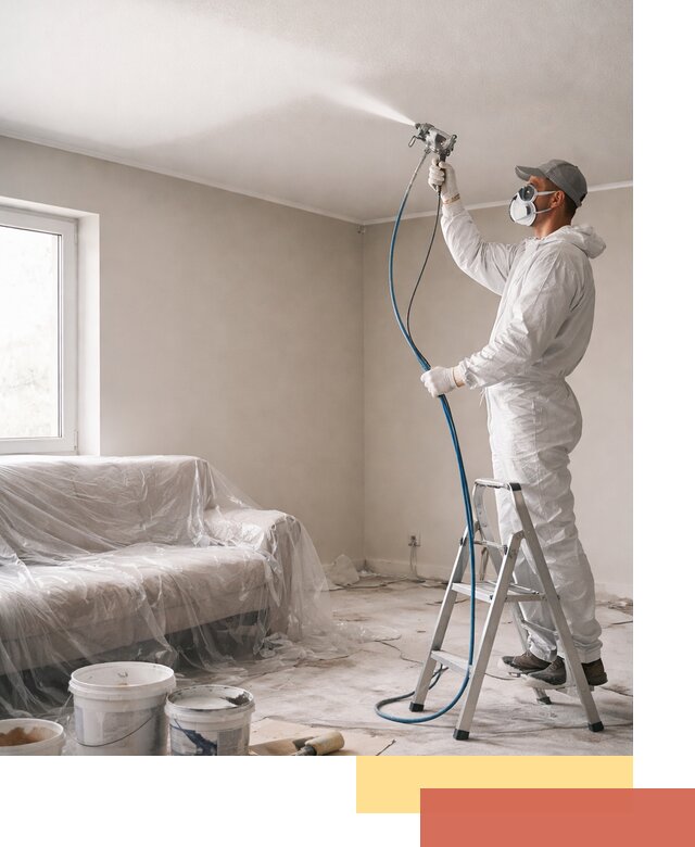 Покраска потолка краскопультом в Шуе быстро и качественно